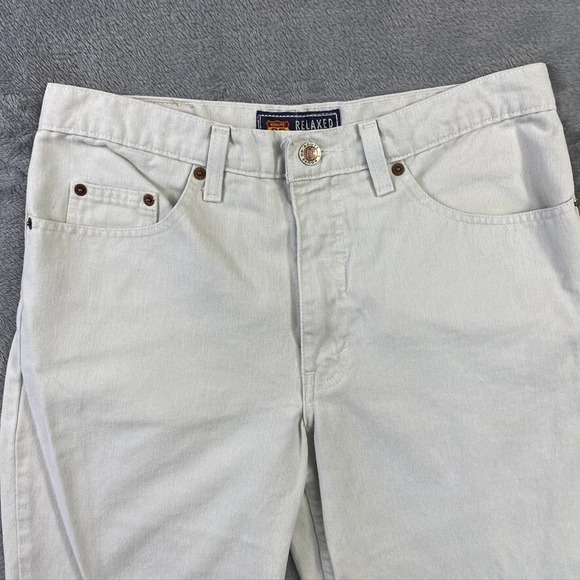 SOLD- Route 66 Jeans Mens 32x32 Ivory Denim Relaxed Straight Fit Pant Vintage - Picture 2 of 16